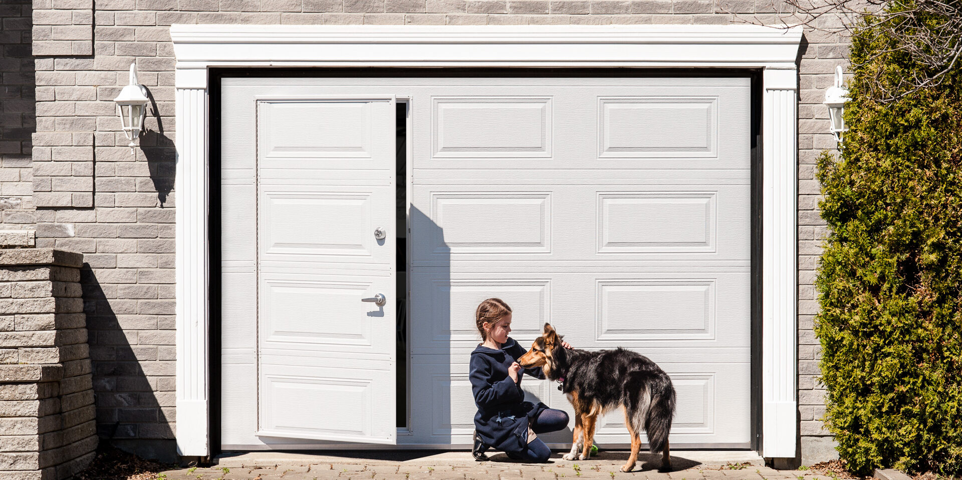 Garage Door with Pedestrian Door